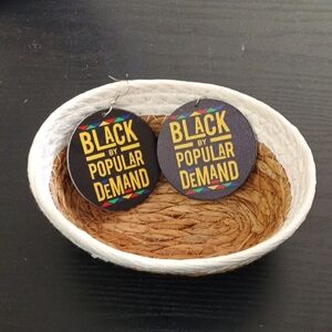 Black By Popular Demand Round Statement Earrings - Black & Yellow